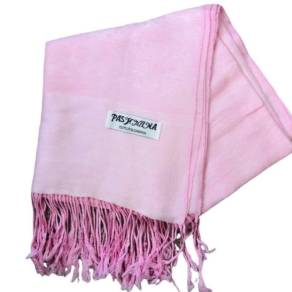β«οΈ PURE PASHMINA PINK SCARFββ - Picture 2 of 2